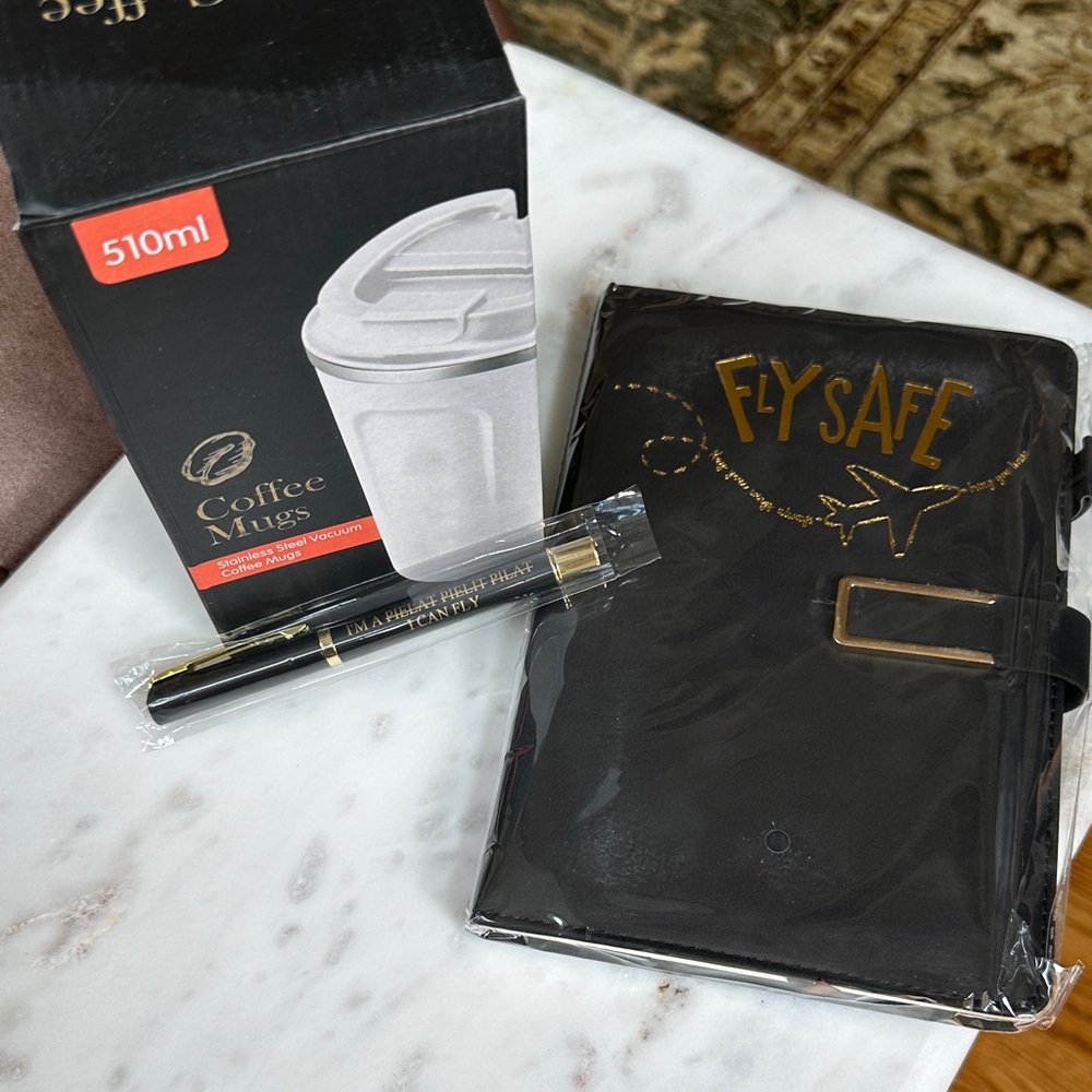 Pilot Enthusiast Gift Set -Stainless Coffee Mug, Pen and Journal